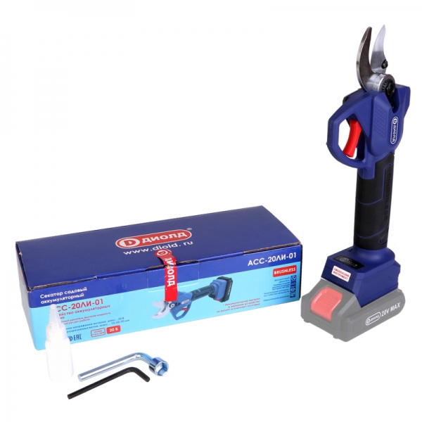 Секатор садовый аккумуляторный ДИОЛД АСС-20 ЛИ-01, 20 В, 25/30 мм. Без АКБ и ЗУ.