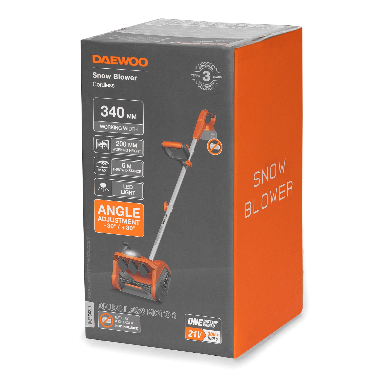 Снегоуборщик аккумуляторный DAEWOO DAST 3421Li