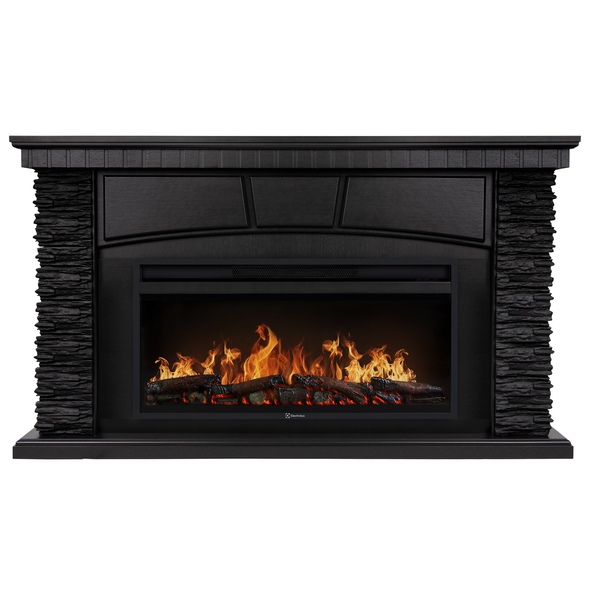 Каминокомплект: Очаг Electrolux EFP/P-3620LS, портал Porto 42/40/36 камень чер. шп. венге