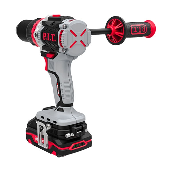 Дрель ударная бесщеточная аккумуляторная P.I.T. PSB20H-13D/3 X-Driver , 20 В, 0-300/0-2000 об/мин, 75 Hm, патрон 13 мм, 1 АКБ 4 Ач, ЗУ, кейс PIT