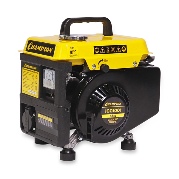 Генератор инверторный бензиновый Champion IGG1001, 1/1,1 кВт, 1,86 л.с., 2Т, 2,2 л, 12 В