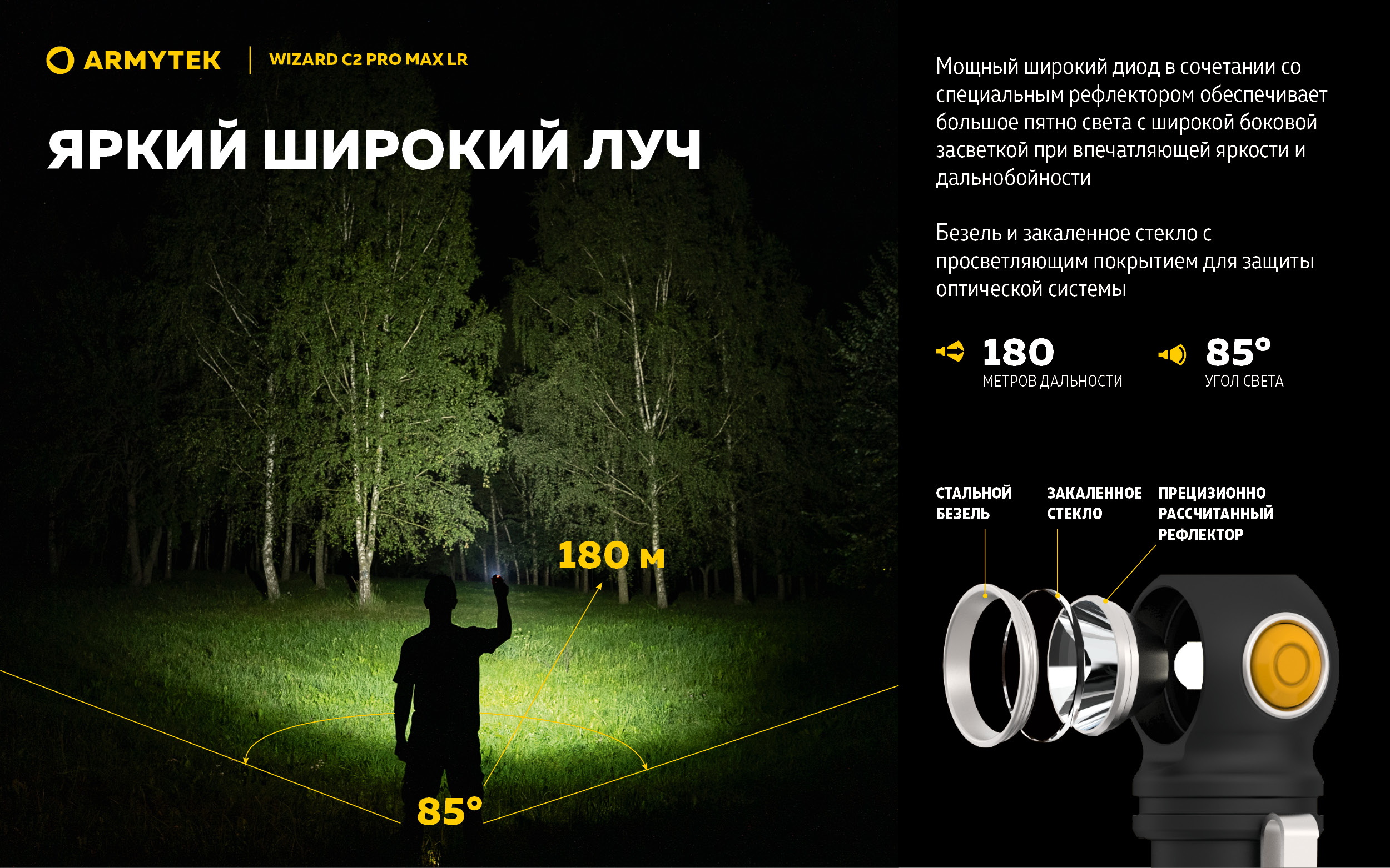 Фонарь Armytek Wizard C2 Pro Max LR Теплый