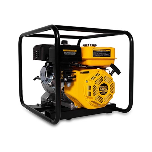 Водяной насос Champion GТP80, 4-такт., 5,1/7кВт/л.с., 1300л./м., 3/80 дюйм/мм, всас.8м., выс.нап.26м.