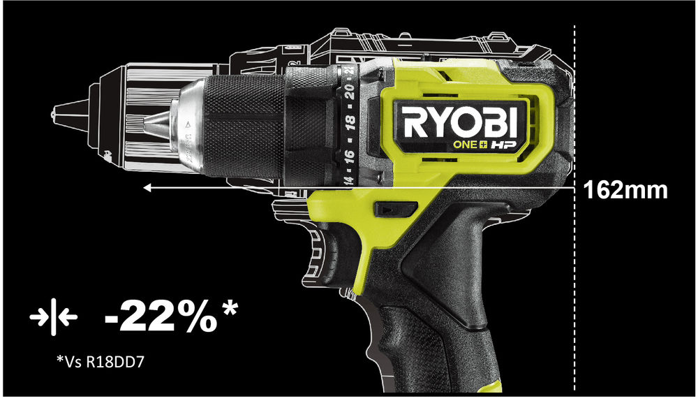 ONE + / Дрель-шуруповерт RYOBI HP RDD18C-0 (без батареи)