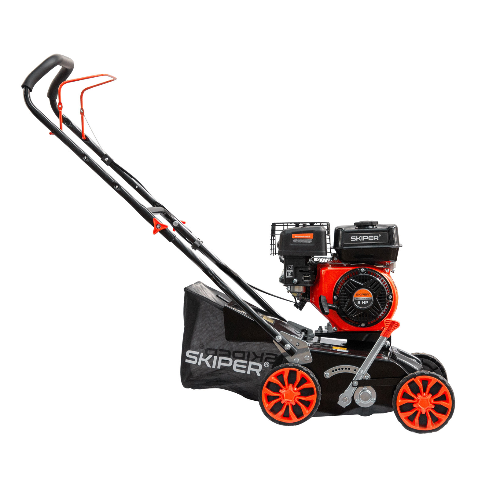 Аэратор-скарификатор Skiper AS400 (шир 40 см, 8 лс, 8 уров.обработки, ручн.привод, травосб.45 см)