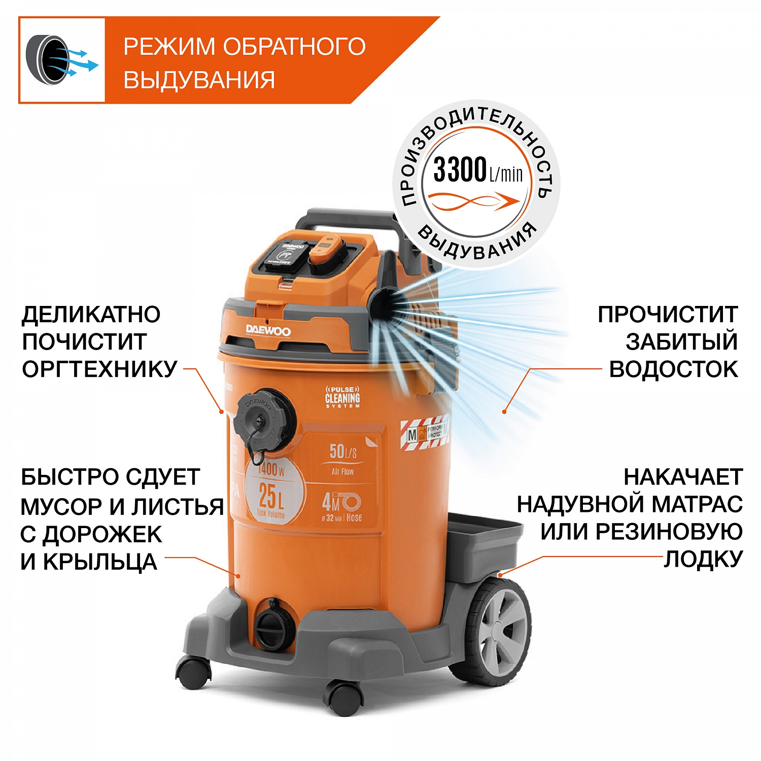 Пылесос строительный DAEWOO DAVC 2500SD
